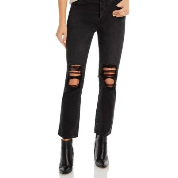 PISTOLA Keaton Distressed Straight-Leg Jeans in Taurus Destroyed Wash size 25 - Picture 8 of 8